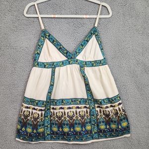 Fun and Flirt 100% Cotton Spaghetti Strap Top with Pattern and Liner Size M